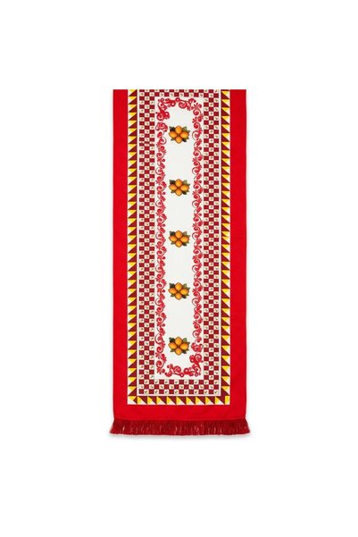 GÜLER HOME Red Patterned Decorative Table Runner