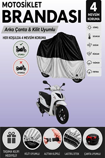Cemku Double Black Top - Gray Bottom, Rear Bag Compatible Mondial 150 Gomax M...