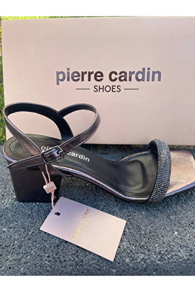 Pierre Cardin Stone-Embellished Single-Strap Thick-Soled Low-Heeled Comfortab...