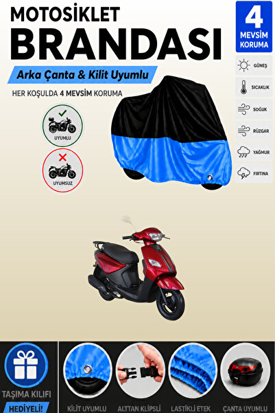 Cemku Double Black Top - Blue Bottom, Rear Bag Compatible Apec Ps3 Motorcycle...