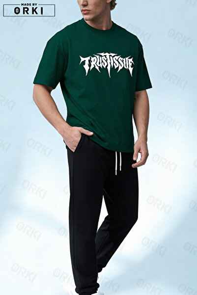EFFRENATU Unisex Oversize Trust Issue Printed T-Shirt Jogger Sweatpants Set –...