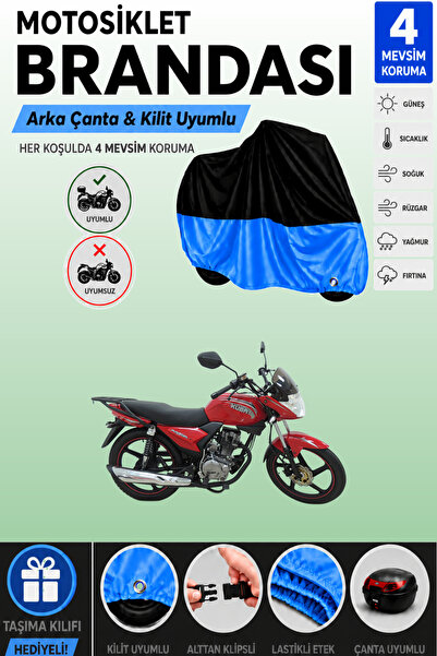 Cemku Double Black Top - Blue Bottom, Rear Bag Compatible Kuba Razore 150 Mot...