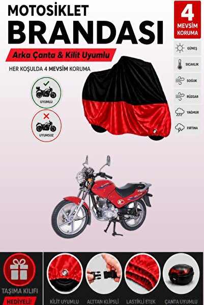 Cemku Double Black Top - Red Bottom, Rear Bag Compatible Kymco Ck 125 Pulsar ...