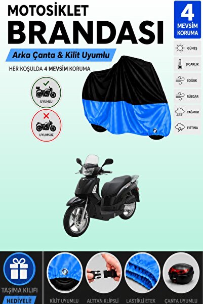 Cemku Double Black Top - Blue Bottom, Rear Bag Compatible Kymco People S 200 ...