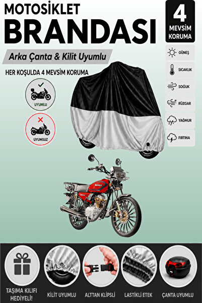 Cemku Double Black Top - Gray Bottom, Rear Bag Compatible Motolux Mz46 a Moto...