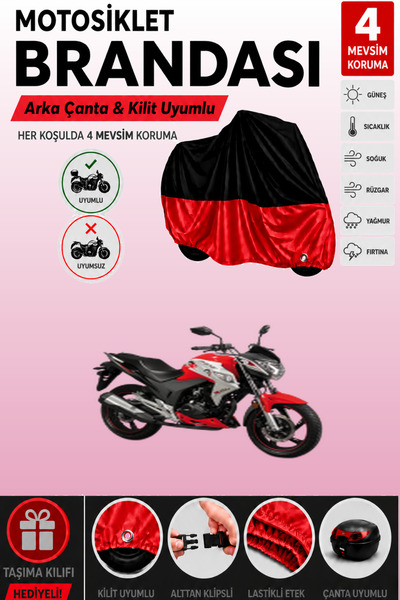 Cemku Double Black Top - Red Bottom, Rear Bag Compatible Falcon Sharp 150 Mot...