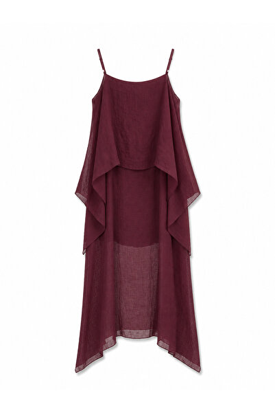 LUUNA STORE Wine Cloak Detailed Dress