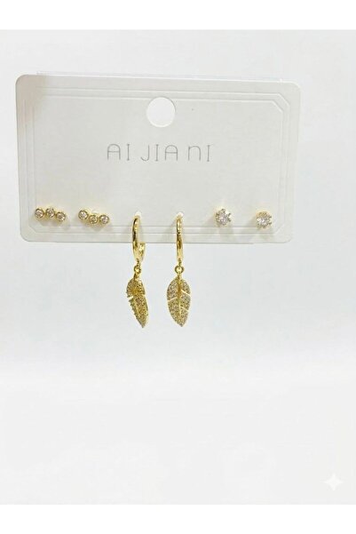 atastore2017 Six-Piece Earrings with Dangling Leaf Detail