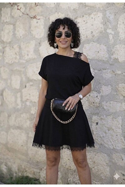 Marka Giyim Modal lace detail draped dress