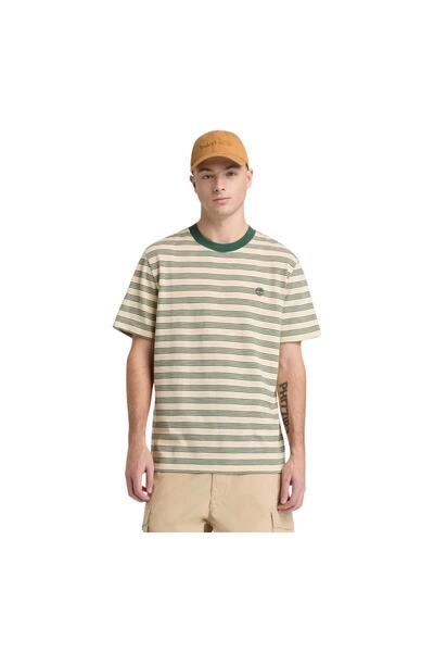 Timberland B0A5MRCADQ1-R 4 Rows Striped Short Sleeve Tee Erkek
