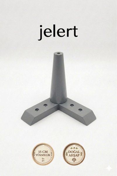 Jelert Masif Gürgen Ahşap 15 cm Mobilya Yükseltme Ayağı, Gri-Tekli, Robot Süp...