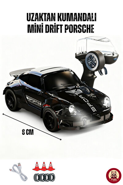 Remote Control Mini Drift Porsche Model Car with Built-in Rechargeable Light 4x4 Carriage Control Speed Precision and Stepped KUKA and Drift Wheels GIFT 1:64 Scale