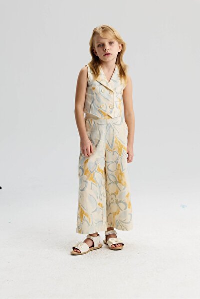 NK 31501 Costum cu vestă pentru fete Clara, crem