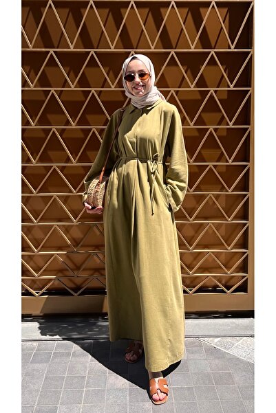 Demetaksoycollection Keten Elbise