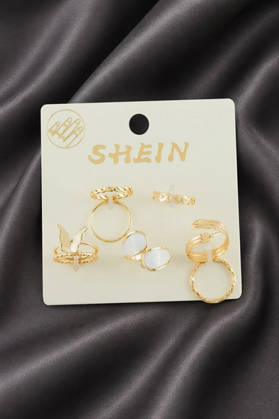 Marsilyan Nvdn- 7 Pieces Butterfly Enamel Luxury Joint Rings Iegrs-Nvdn1