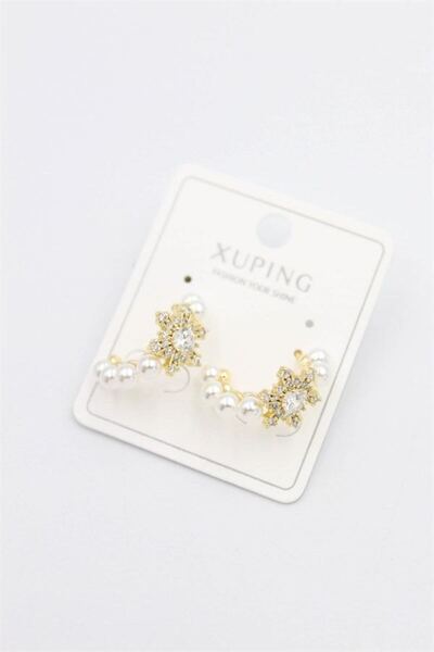 atastore2017 Jewelled Earrings with Pearls - Gold