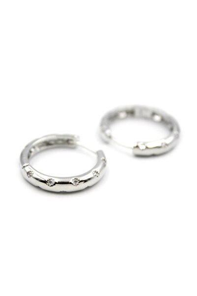 atastore2017 Jewelled Hoop Earrings - Silver