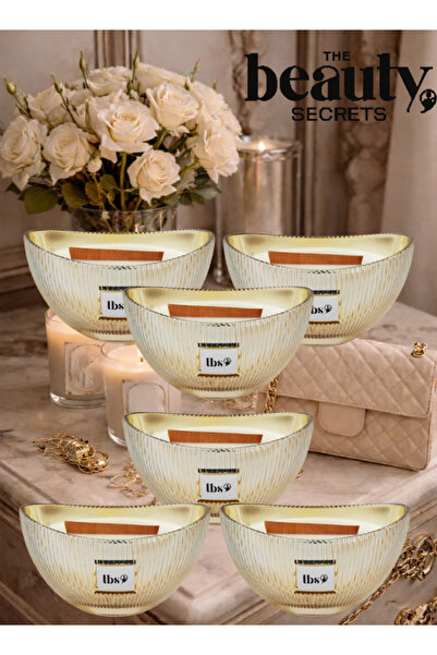 The Beauty Secrets 6 Pieces Luxury Scented Candle Champagne Vanilla 1000grams