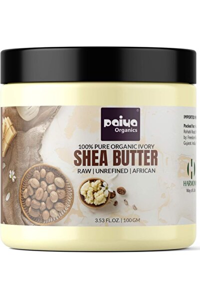 Paiya Organics Raw Unrefined Organic Shea Butter, 100gm | For Skin, Face, Hai...