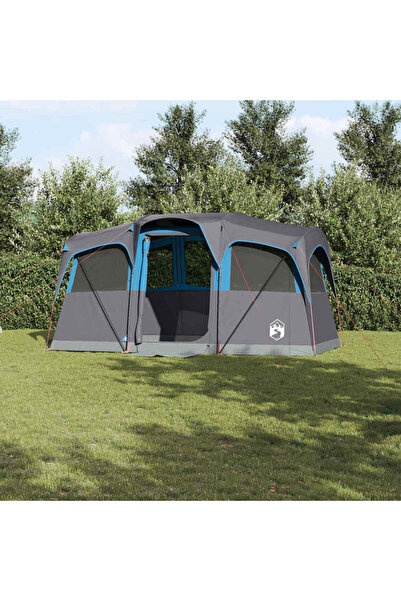 vidaxl Cort de Familie cu acoperis Albastru si Gri 435 x 255 x 216 cm
