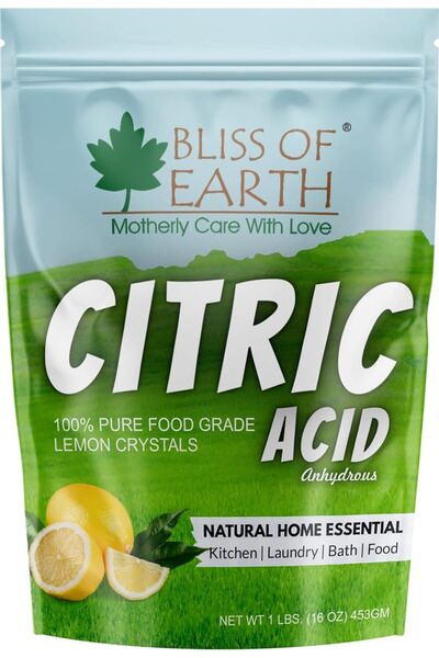 bliss of earth Citric Acid Powder Food Grade, 453g | 100% Pure & Natural Anhy...