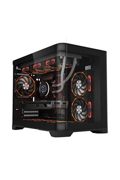 1stPlayer Carcasa 1stPLAYER® Gaming UV6-bk, Micro-ATX, 6 ventilatoare aRGB in...