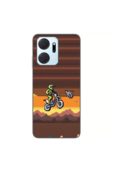 OEM Husa compatibila cu Honor X7a Silicon Gel Tpu Model Pixel Art Motorcross