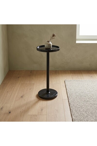 LastHome Black Marble Single Service Table 58x25x25cm