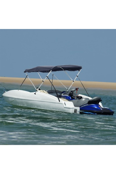 vidaxl Parasolar Bimini 3 arcuri pereți laterali, 183x(185-198)x137 cm
