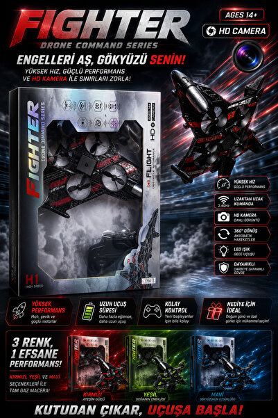 Sıraç İthalat Fighter Drone Command Series HD Kameralı Kumandalı Drone Uçak –...