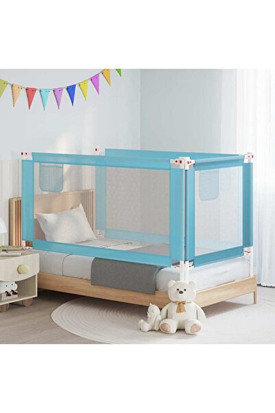 vidaxl Children's bed guardrail, blue, 160x25 cm, textile