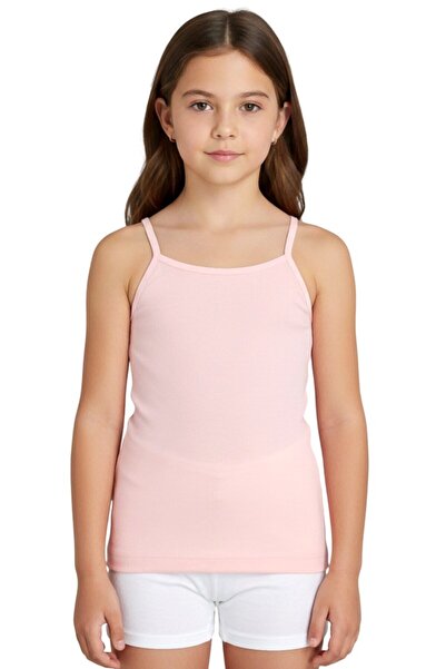 hadiora Girl's Dusty Pink Cotton Plain Undershirt with String Straps