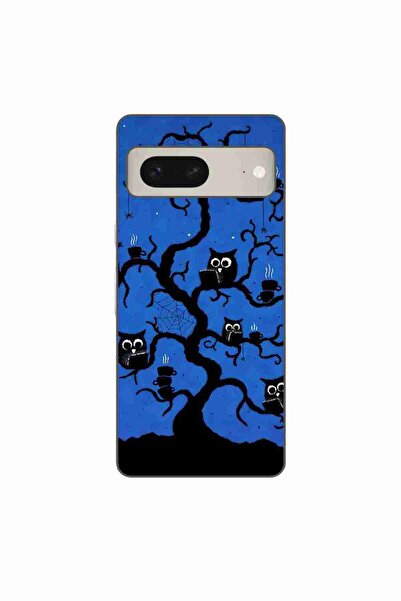 OEM Husa compatibila cu Google Pixel 8 Silicon Gel Tpu Model Halloween Tree Owls