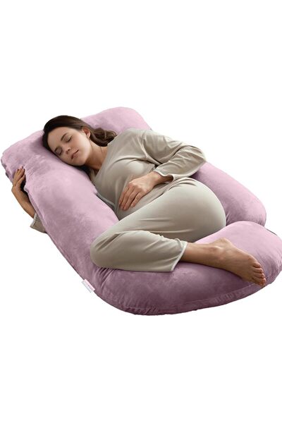 COTTON HOME وسادة حمل على شكل حرف G بطول 57 بوصة مع غطاء مخملي قابل للإزالة، ...