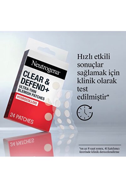 Neutrogena Clear & Defend + Ultra - Thın Blemish Akne ve bandı 24 Adet