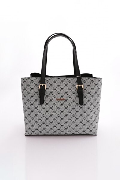 Armine Modern Stylish Dotted Practical Women's Shoulder Bag Gray Strap Bag