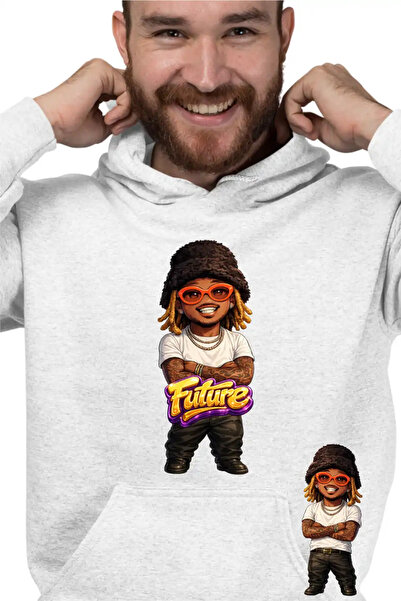 OEM Ανδρικό Φούτερ με Κουκούλα Future Rapper Chibi