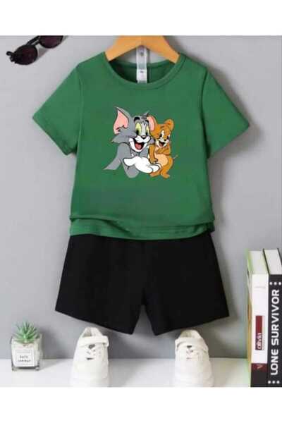 NC Nicee Clothes Summer Children's T-Shirt Shorts Unisex (Tom and Jery Gülerk...