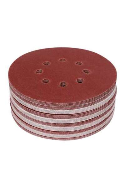 yato Set 50 Discuri Abrazive Velcro, 150Mm, 8 Găuri, P120