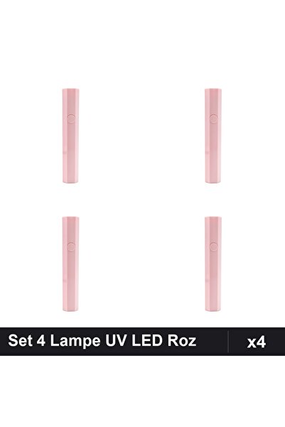 NAİLS Set 4 Lampe UV LED Hexagonale Roz 3W, Manichiura Profesionala