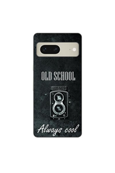 OEM Калъф, съвместим с Google Pixel 7, силиконов гел TPU, с ретро десен на ка...