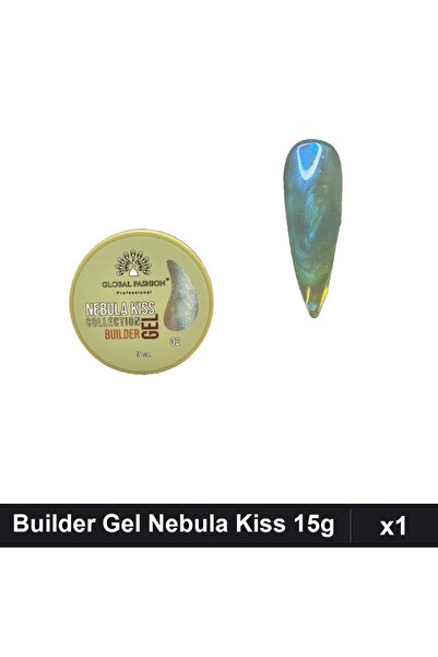 global fashion Builder Gel Nebula Kiss No.02 15g, UV/LED Gel Nail Construction,