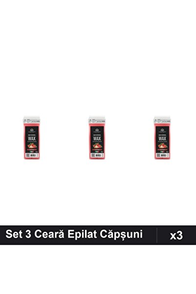 global fashion Set 3 Ceară Epilat Căpșuni 100ml, Epilare Eficientă, Unica Fol...