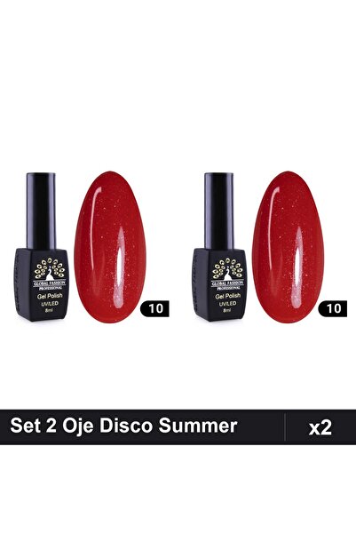 global fashion Set 2 Oje Semipermanente Disco Summer 8ml, Manichiura UV/LED, ...