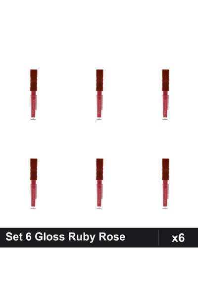 Ruby Rose Set of 6 Lip Glosses The Shimmer 06, Intensely Colored Gloss