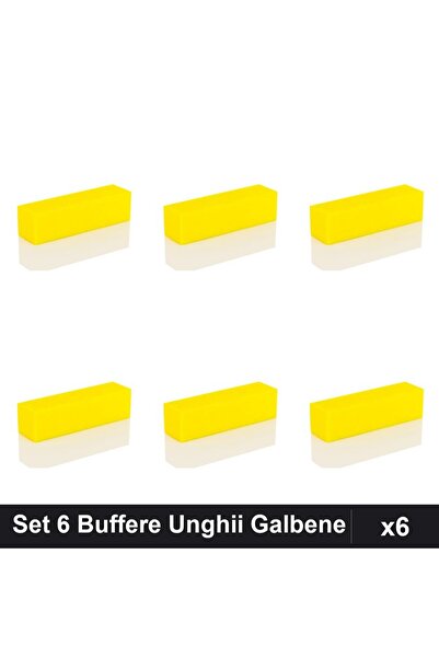 NAİLS Set 6 Buffere Unghii Galbene, Pilitură Netezire Manichiură Profesională