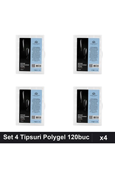 global fashion Set 4 Tipsuri Reutilizabile Polygel 120buc Formă Migdală Exten...
