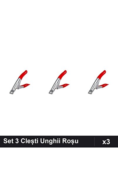 NAİLS Set 3 Clești Unghii Ghilotină Tipsuri Roșu, Manichiura Profesională