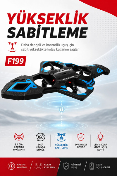 Genel Markalar Katlanabilir Tasarımlı Uzaktan Kumandalı Drone 360 Derece Dönü...