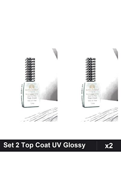 global fashion Set 2 Top Coat UV Super Glossy Shiny 12ml, Primer Bază Manichiură